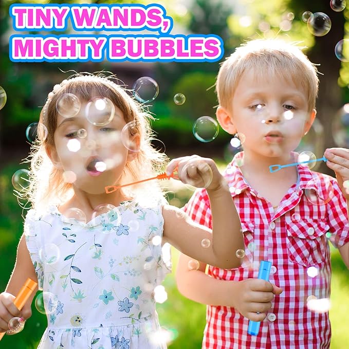 300 Pack Mini Bubble Wands for Kids, Bulk Rainbow Party Favors & Goodie Bag Stuffers Fillers for Toddlers,Prize Box Toys for Graduation Classroom Rewards, Bulk Gifts for Carnival,Parade,Wedding,Pinata