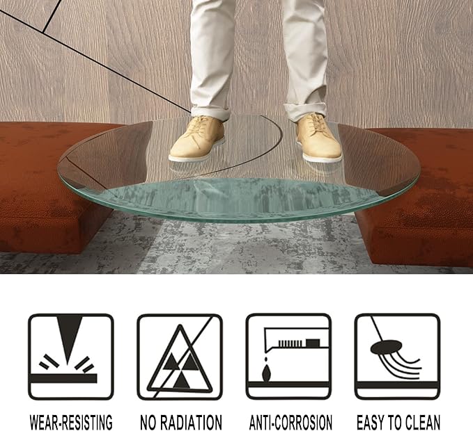 42" Round Tempered Glass Table Top