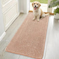 OLANLY Dog Door Mat for Muddy Paws 70x35, Absorbs Moisture and Dirt, Absorbent Non-Slip Washable Doormat, Quick Dry Chenille Mud Mat for Dogs, Entry Indoor Entryway Carpet for Inside Floor, Peach