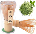 ECOLEMON 2-Pack Handcrafted Matcha Whisk, Bamboo Whisk for Matcha Tea, Natural Bamboo Chasen, 100-Prong Chasen, Macha Whisks Brush Match Accessories Wisk Mixer Whisker for Making Ceremonial Macha Tea
