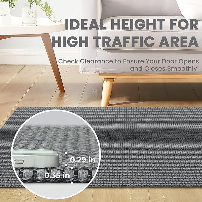 Small Braided Rugs 2x3 Ft Area Rugs for Entryway Boho Washable Rug Non Slip Rubber Backed Throw Rugs Woven Door Mat Indoor Entrance Front Door Rugs for Foyer Kitchen, Dark Grey/Grey