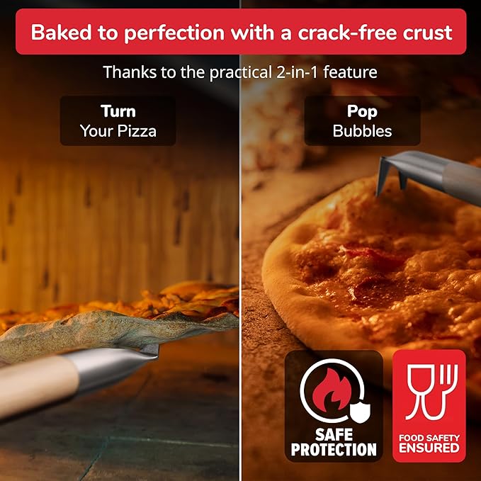 Senwosa Pizza Turner Fork & Bubble Popper Extra Long