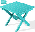 SERWALL Adirondack Side Table, No Assembly Outdoor End Table, HDPE Small Folding Table for Backyard Pool Porch, Aruba