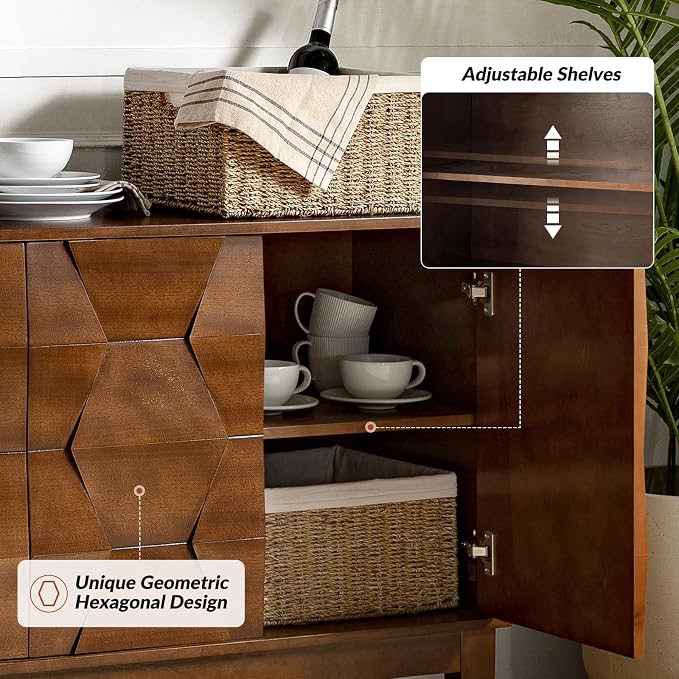 HULALA HOME Mid Century Sideboard Buffet Cabinet