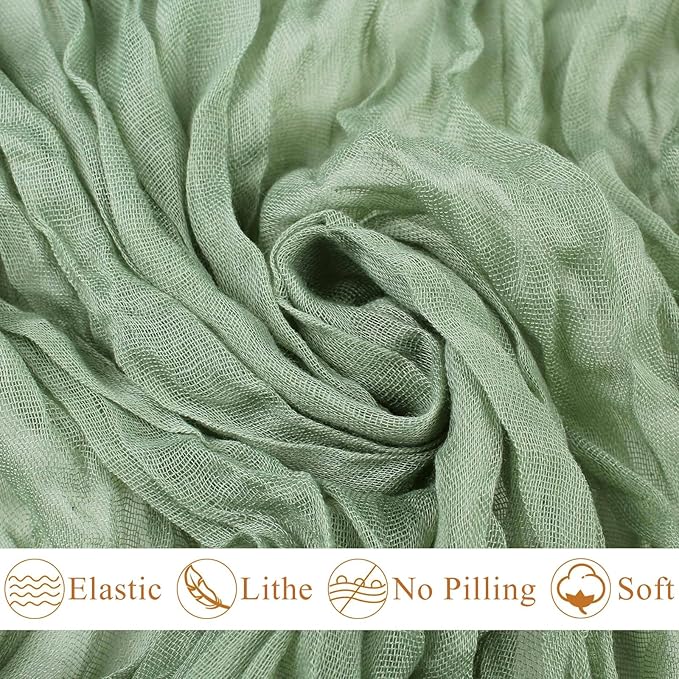 Sage Green Cheesecloth Table Runner 13.3FT Rustic Sheer Gauze Table Runners 157 Inch Boho Cheese Cloth Table Decorations for Summer Wedding Party Bridal Baby Shower Home Decor