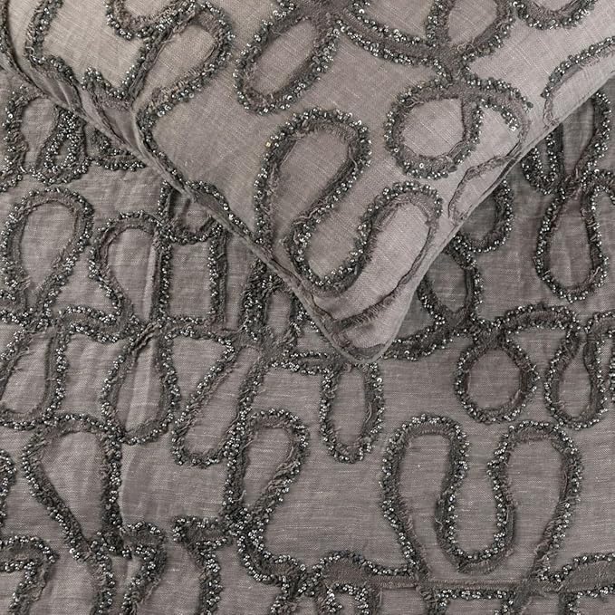 The HomeCentric King Queen Twin Bed Runner Without Pillow Cover, Grey Designer Bed Scarf in Linen with Embroidery, Twin Size 53"x18" Bed Runner Without Pillow Cover, Bed Linen - Grace Forever