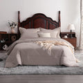 7-Piece King Comforter Set with Sheets – Soft and Breathable All-Season King Bed in a Bag, Down Alternative Comforter Set Solid Color All Season, Light Taupe