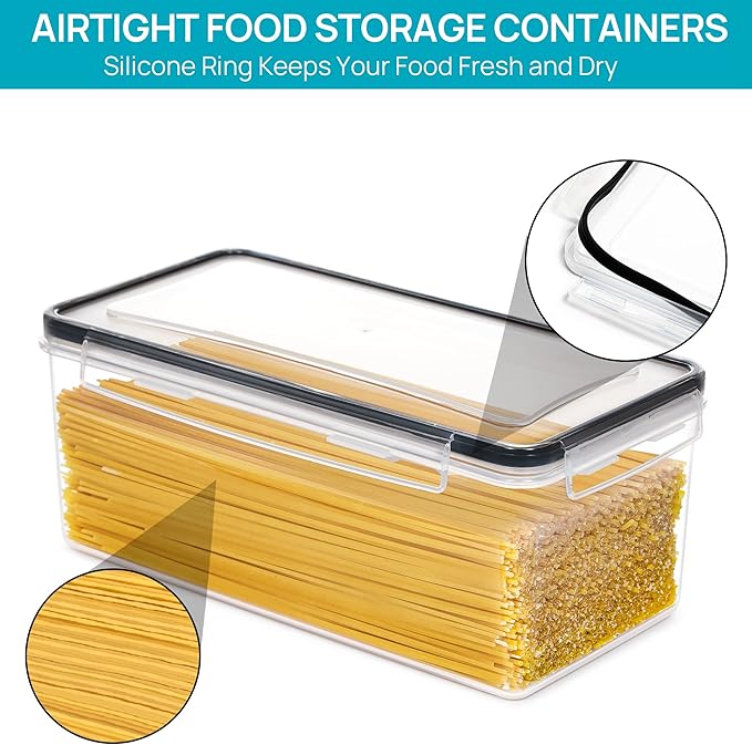 Vtopmart Pasta Storage Containers, 4 Pack, 3.2L Airtight Canisters