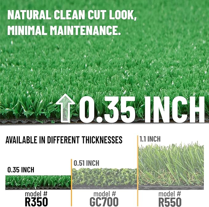 Ottomanson Artificial Grass Turf 2'7" x 9' Indoor Outdoor Faux Grass Rug with Drainage Holes, Customizable with Extra Long Size Options, Perfect for Patio Lawn Balcony Weddings Photoshoot Backdrop