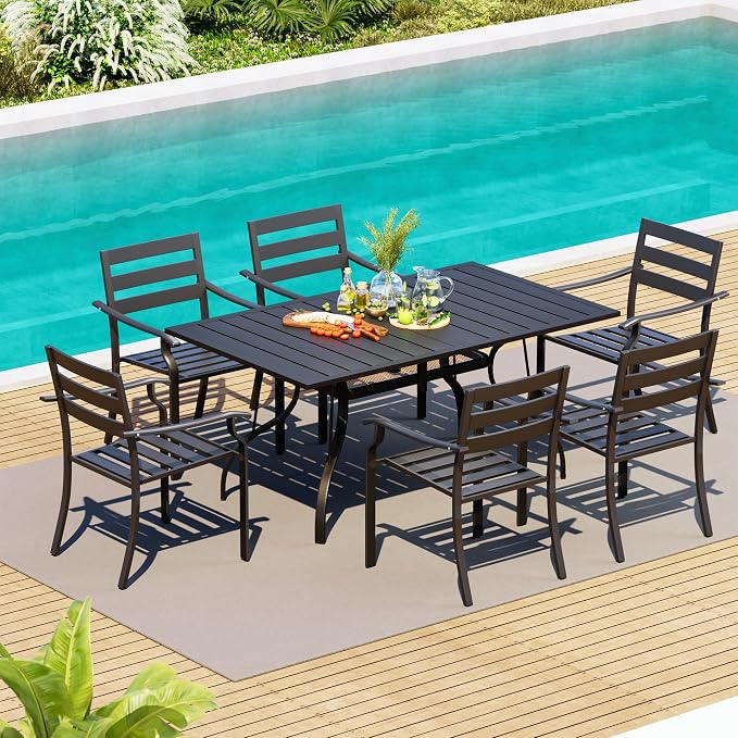 HOMREST 7 Piece Outdoor Patio Dining Set