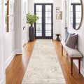 Art&Tuft 2x6 Runner Rug - Washable Runner Rugs, Non-Slip Runner Rug for Hallway, Low-Pile 2x6 Rug Runner Kitchen Laundry Room Rug Throw Carpet for Entrance Bedroom Living Room, Beige