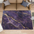 3x5 Abstract Marble Dorm Rug - Purple-Marble Small Rugs for Bedroom, Luxury Stone Pattern Area Rug Washable Non Slip for Bedroom Kitchen Living Room Entryway