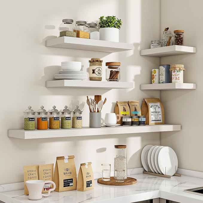 Acovy 24 Inch Floating Shelves, Wooden Shelves