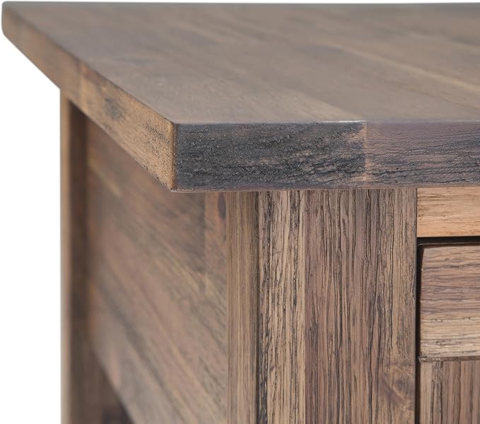 SIMPLIHOME Monroe Narrow Side Table – 14 inch Wide Solid Acacia Wood Narrow End