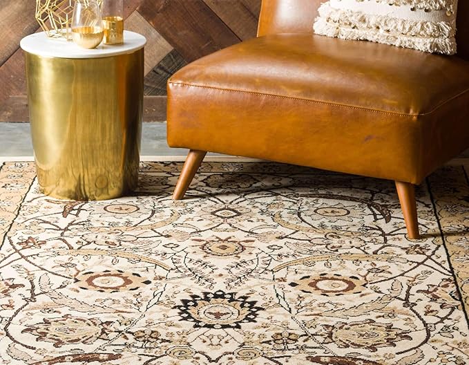 Unique Loom Espahan Collection Area Rug - Cape Cod (4' 1" x 6' 1" Rectangle, Ivory/ Beige)