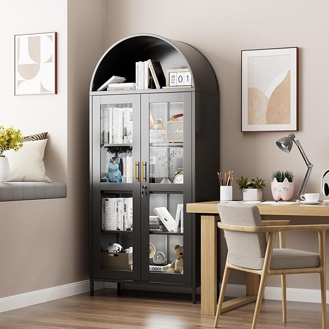 78.74'' H Tall Metal Arched Cabinet