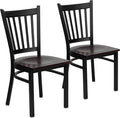 Flash Furniture 2 Pk. HERCULES Series Black Vertical Back Metal Restaurant Chair