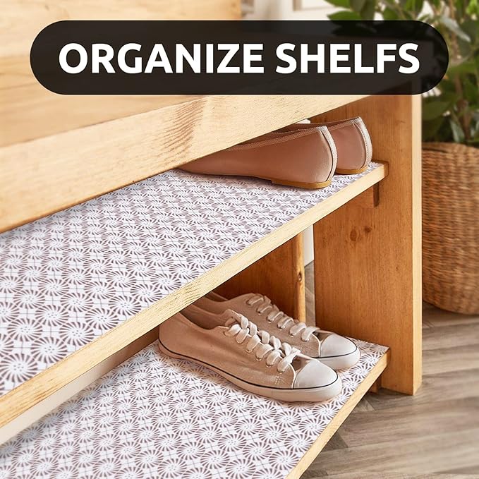 RAY STAR 18X96 Inch Shelf Liner for Kitchen Cabinets, Non-Adhesive Cabinet Liner Washable, PVC Drawer Liner for Dresser Non-Slip Bathroom (Circle)(7 Roll)