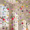 Suncalla 6 Pcs 35.46 ft Flower Garlands Backdrop Spring Artificial Wildflower Vines Floral Decorations for Party Fake Flower Vines Faux Silk Wildflower for Wedding Garden Wall Arch (Fresh,Multicolor)