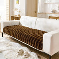 Faux Fur Couch Cover Fuzzy Soft Plush Thick Bubble Sofa Cover Luxury Sectional Couch Covers Luxury Anti-Slip Sofa Slipcover Washable Furniture Protector (Coffee,36"x47")