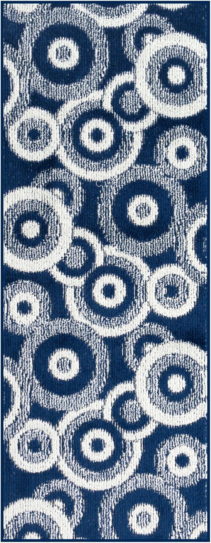 Custom Size Long Blue Hallway Runner Rug | Cut to Length 2'3" x 20' (Runner) | Non-Slip & Machine Washable | REMNAZ