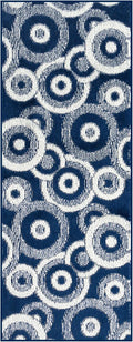 Custom Size Long Blue Hallway Runner Rug | Cut to Length 2'3" x 18' (Runner) | Non-Slip & Machine Washable | REMNAZ