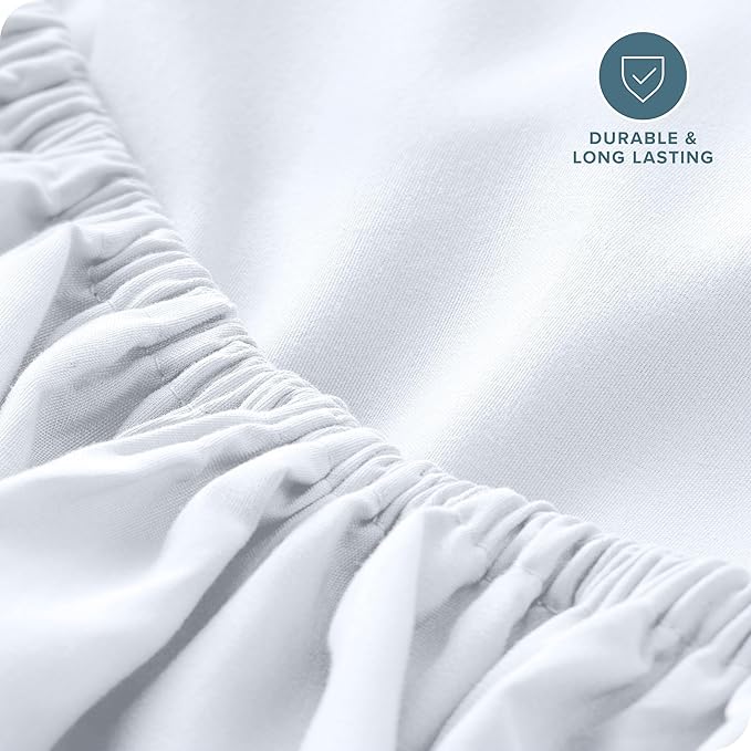 Bare Home Fitted Bottom Sheet Twin XL Size - Premium 1800 Microfiber - Ultra-Soft Hotel Luxury - Deep Pocket - Durable and Long Lasting - Fitted Sheet (Twin XL, White)