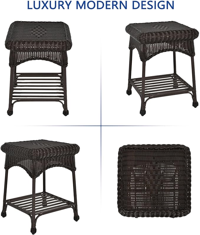 Jeco 3 Piece Rocker Wicker Chair Set
