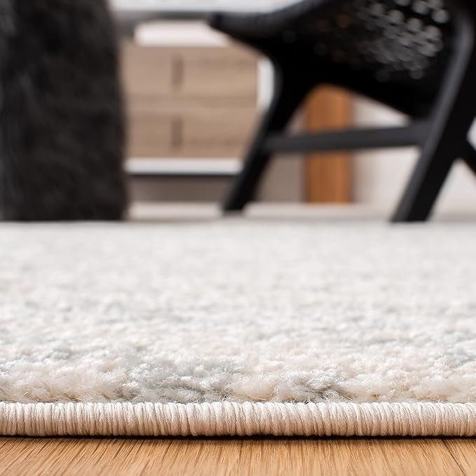 SAFAVIEH Tulum Collection Area Rug - 10' Round, Ivory & Light Grey, Moroccan Boho Tribal Design, Non-Shedding & Easy to Clean, Ideal for Living Room, Bedroom, Dining Space (TUL272G)