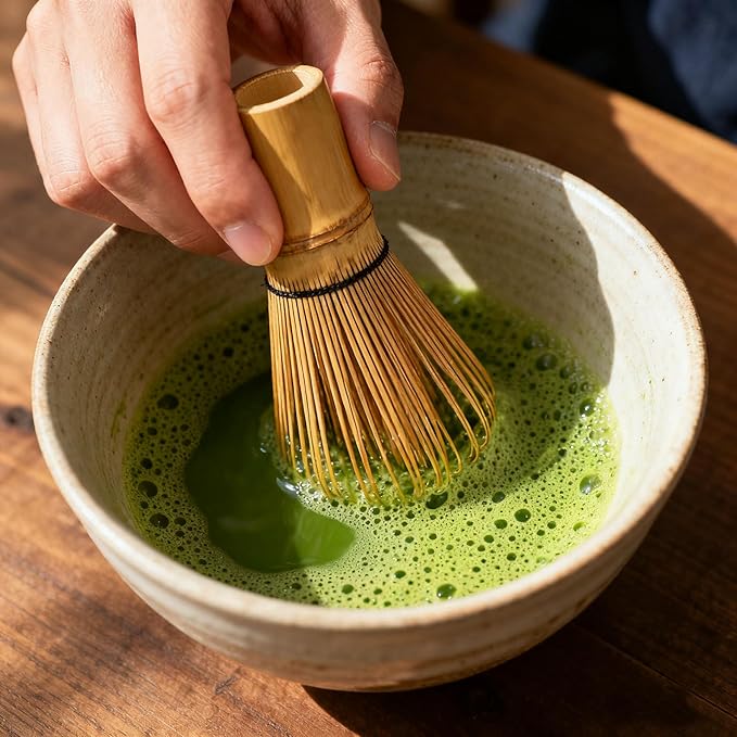 ECOLEMON 2-Pack Handcrafted Matcha Whisk, Bamboo Whisk for Matcha Tea, Natural Bamboo Chasen, 100-Prong Chasen, Macha Whisks Brush Match Accessories Wisk Mixer Whisker for Making Ceremonial Macha Tea