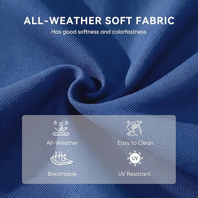 Outdoor Chair Cushions for Patio Furniture - 1 Pack Outside Durable Thick Replacement Cushion 22x24 with Zipper Cover for Wicker Glider Rocking Chairs Loveseat Couch – Blue/Regular