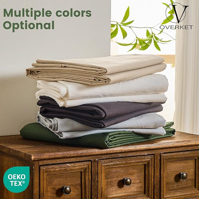 100% Linen Sheets Queen Size,Breathable & Durable 4-Piece Bed Flax Sheet Set,Soft All-Season Bedding for Hot Sleepers 16" Deep Pocket Oeko-TEX Certified,（Queen, Sage Green）