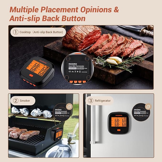 INKBIRD WiFi Meat Thermometer IBBQ-4T, Wireless BBQ Thermometer for Smoker