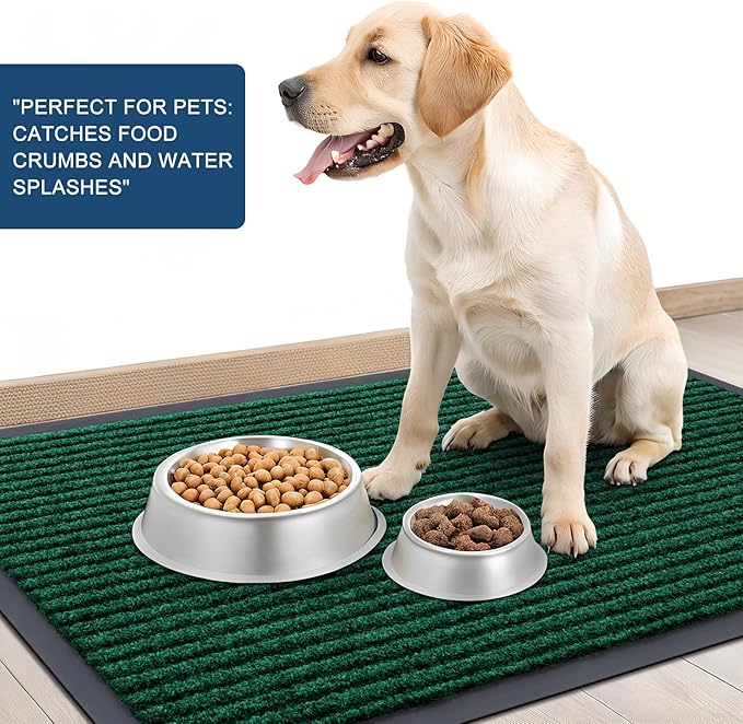 OLANLY Front Door Mat Indoor Outdoor Entrance, Waterproof Heavy Duty Doormat, Fade Resistant, Low Profile, Easy Clean Patio Porch Welcome Floor Mats for Entry, 71x23, Green