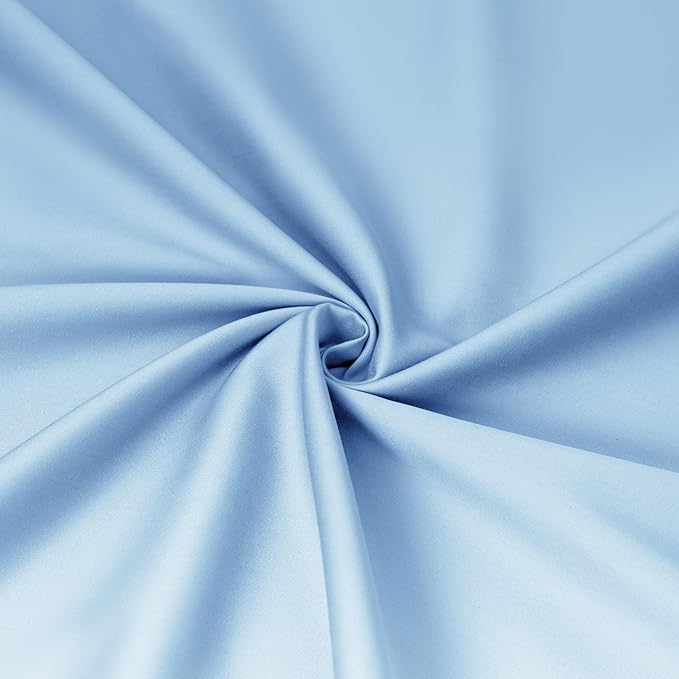 Sunflower Full Fitted Sheet, 1-Piece Extra Deep Pocket Fitted Bottom Sheet 22", 100% Cotton Sateen Soft Breathable, Powder Blue