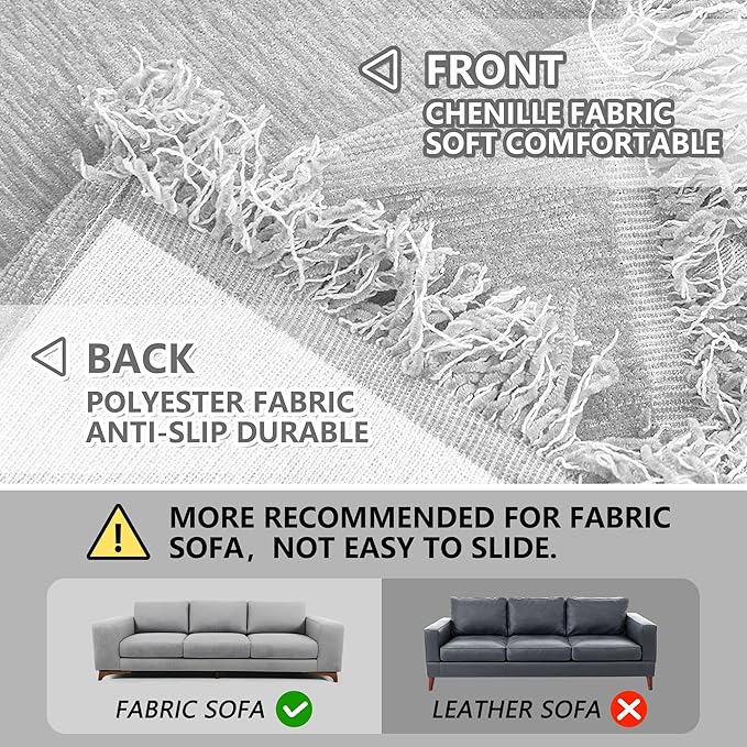 MEETSKY Sectional Couch Cover Sofa Covers Sofa Throw Cover Reclining Sofa Slipcovers for Dog Modern Decor Couch Protector for Living Room/Bedroom Decoration, 71" x 118", Light Grey