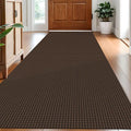 IOHOUZE Washable Runner Rug 3x8 Non Slip Rubber Backed Wide Hallway Runner Entryway Runner Indoor, Kitchen Rugs Woven Floor Carpet for Hall Entrance Bedroom, Brown