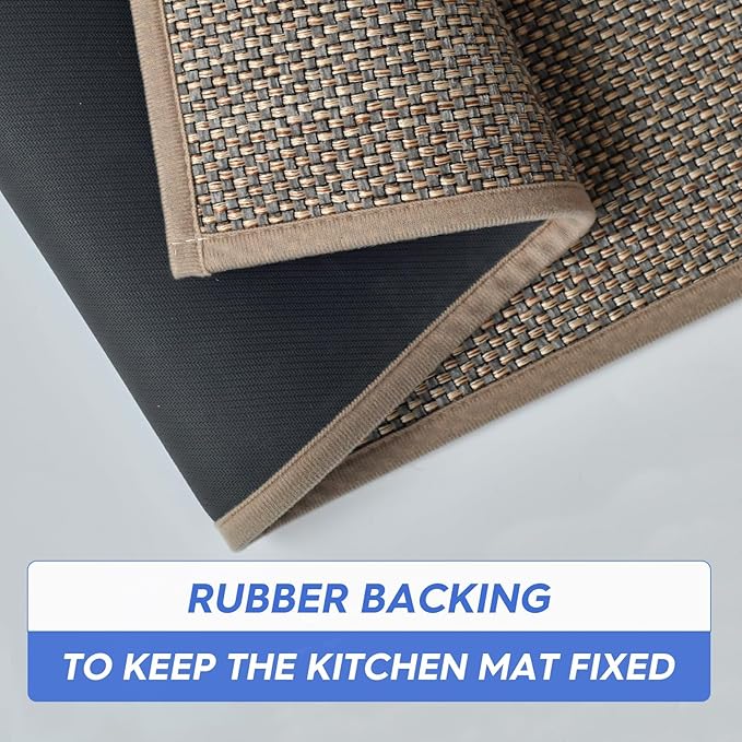 Artoid Mode Non Skid Washable Kitchen Rugs Mats Doormat, Rubber Backing Absorbent Rugs for Kitchen Door Mat Kitchen Mats Floor Mats Front of Sink 17x29 Inch