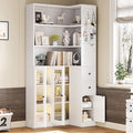 IRONCK Corner Bookshelf with LED Lights, 78.7" Tall Corner Bookshelves with 2