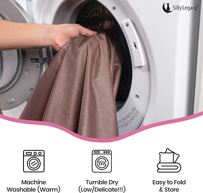 SILLY LEGACY Thin Reversible Waterproof Protective Cover or Liner for Bed or Couch (Queen Size, 96 x 82 inch), for Dogs and Cats, Babies; Incontinence, Dirt, Drool