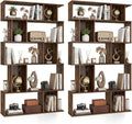 Giantex 5-Tier Bookshelves Set of 2, 10-Cube Geometric Bookcase