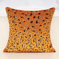 Alerfa Orange Floral Throw Pillow Cover 20 x 20 Inch Cut Velvet Sqaure Luxury Decorative Pillow Cover for Couch Living Room Bedroom