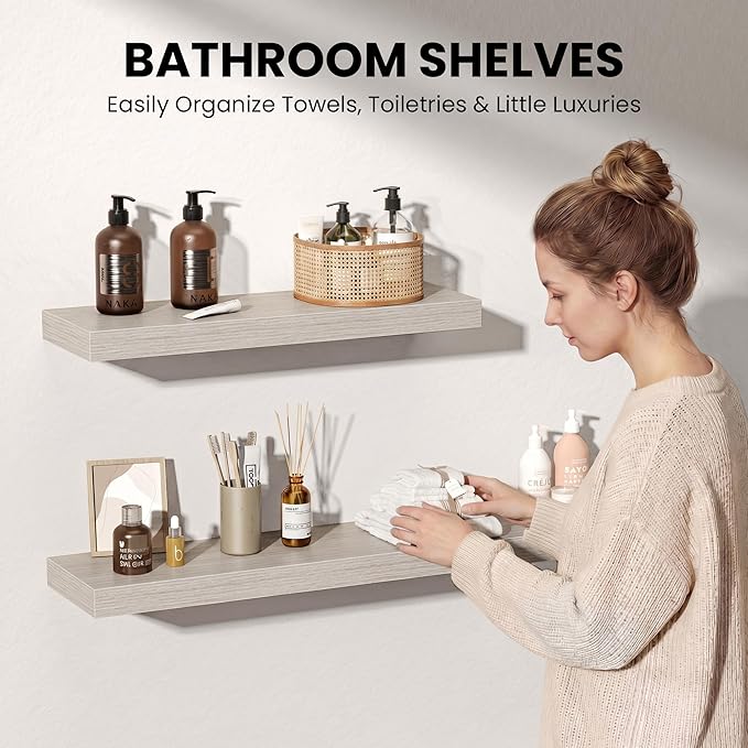 Fun Memories 67Inch Long Floating Shelves, 8 Inch Deep Shelves