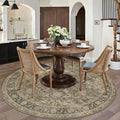6x6 Washable Brown Round Rug Vintage Living Room Bedroom Circle Rug Non-Slip Soft Low Pile Distressed Indoor Carpet for Kitchen Dining Room Office