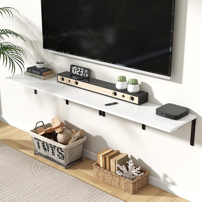 Fun Memories Floating Shelves for Wall, 12 Inch Deep Floating Shelves Set of 2