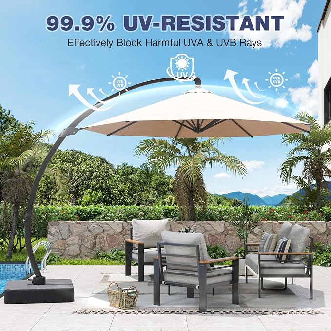Aoxun Aluminum Patio Furniture Set