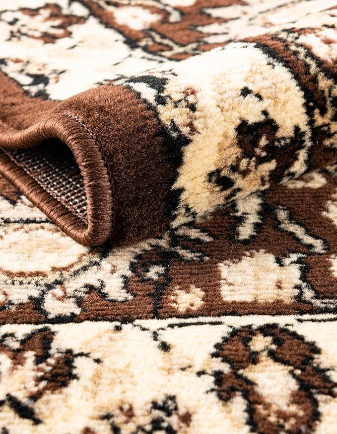 Unique Loom Espahan Collection Area Rug - Cape Cod (9'x 12' Rectangle, Brown/ Beige)