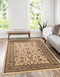 Unique Loom Sialk Hill Collection Area Rug - Washington (10' x 14' Rectangle Ivory/Black)