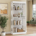 70.1" Display Cabinet with Glass Doors, 4-Tier Curio Cabinet
