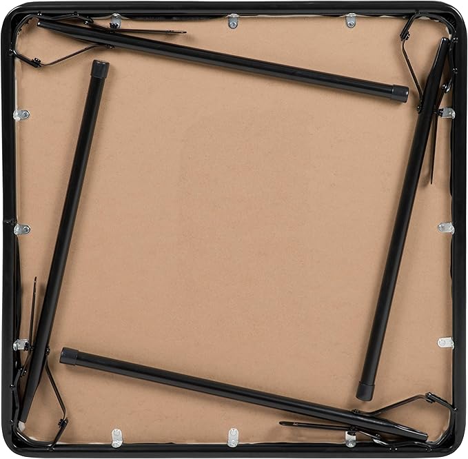 Flash Furniture Mindy Folding Kids Table with Vinyl Padded Top, Children's Square Activity Table for Daycare and Classrooms, Black